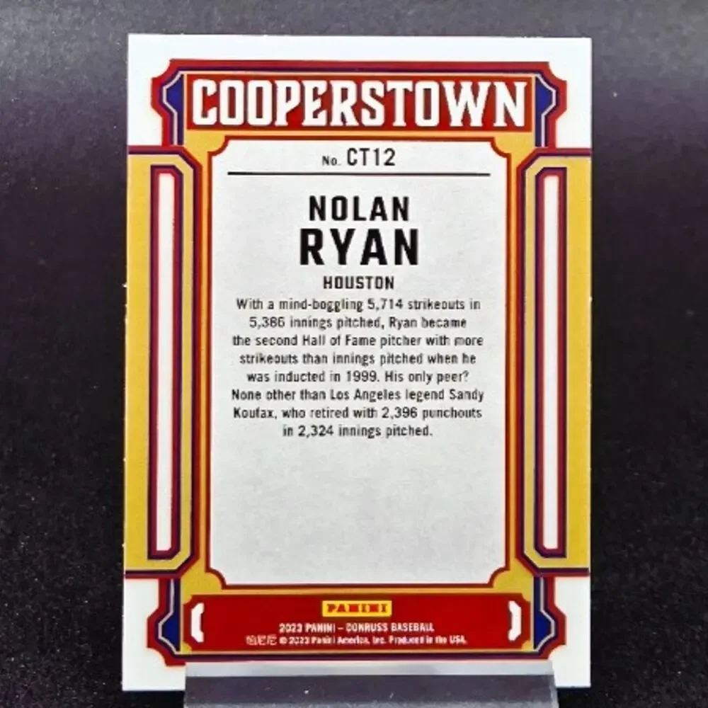 Nolan Ryan Cooperstown Rapture Select Blue Prizm Rangers Astros Hall of Fame